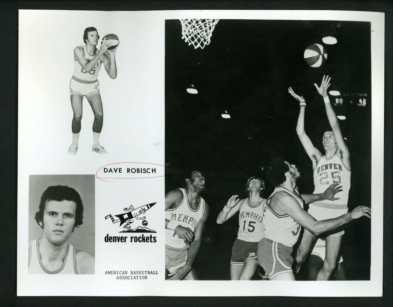 Dave Robisch ABA Denver Rockets team issued 1973 Type 1 Press Photo Poster painting