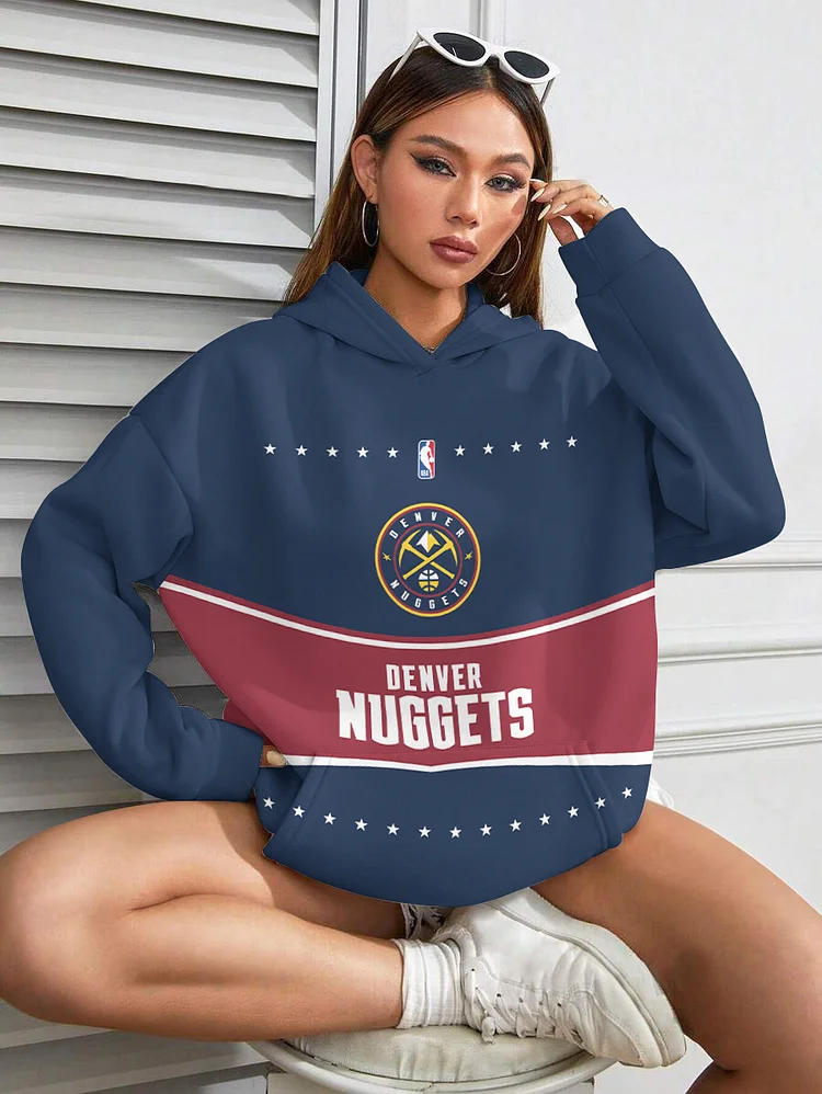 Denver Nuggets  Printed Hooded Pocket Pullover Hoodie