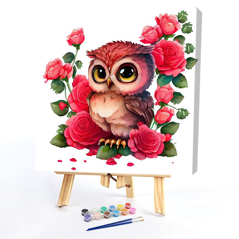 Flower OwlPaint by Numbers 20*20cm
