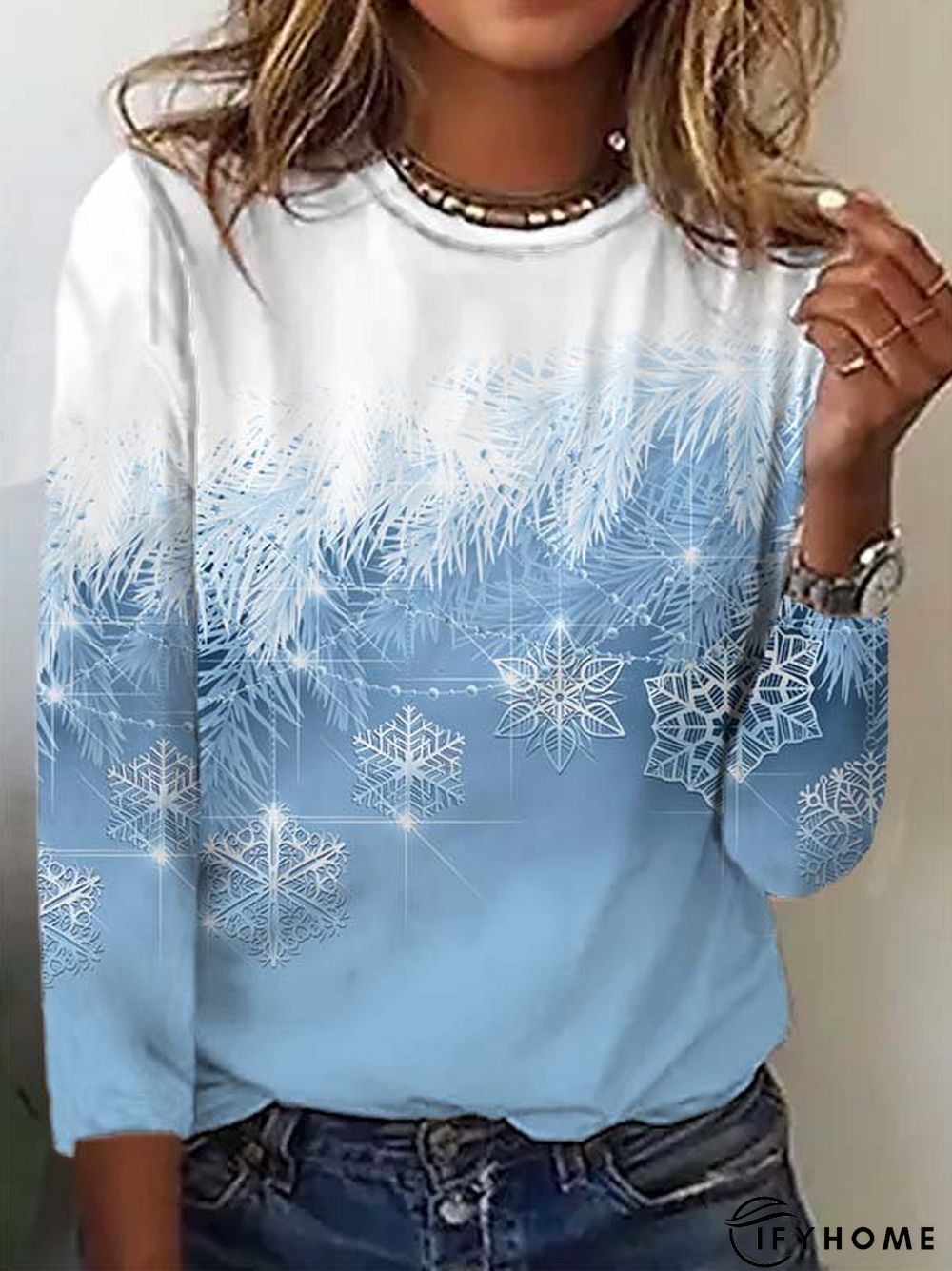 Casual Christmas Long sleeve T-Shirt Xmas T-shirt | IFYHOME