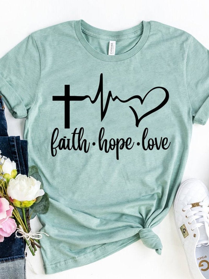 Faith Tee Printed Short-sleeved T-shirt
