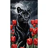 Diamond Painting-Round AB Drill Cheetah and Tulip(75*45CM)