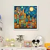 Colored Houses-14CT Stamped Cross Stitch 40*40cm/15.75*15.75in tapestrymarket