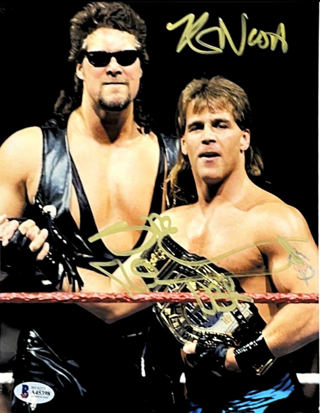 WWE SHAWN MICHAELS AND DIESEL HAND SIGNED 8X10 Photo Poster painting WITH BECKETT LOA COA RARE