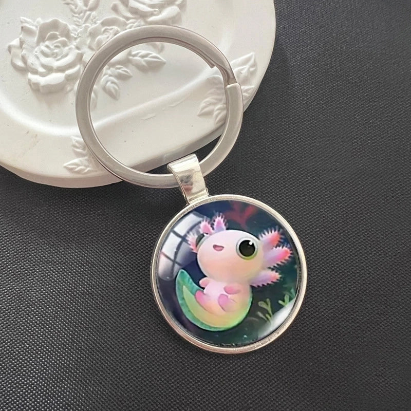 Cute Sweet Animal Alloy Inlay Glass Keychain