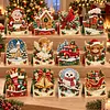 12Pcs DIY Pearl Diamond Painting Christmas Cards, 3D Greeting Card Craft Kits with Resin Pearls, Handmade Holiday Cards for Adults, Christmas Gifts & Decorations