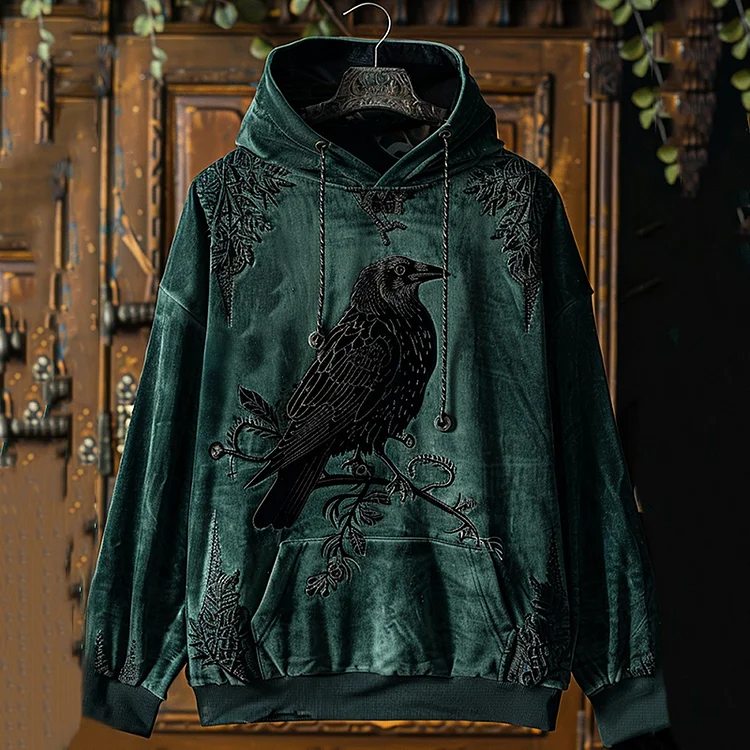 Comstylish Gothic Dark Crow Halloween Prints Hoodie