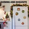 6PCS  DIY Pearl Diamond Painting Christmas Fridge Magnets, Sparkling Rhinestone Refrigerator Magnet Craft Kit for Home Decor & Gifts