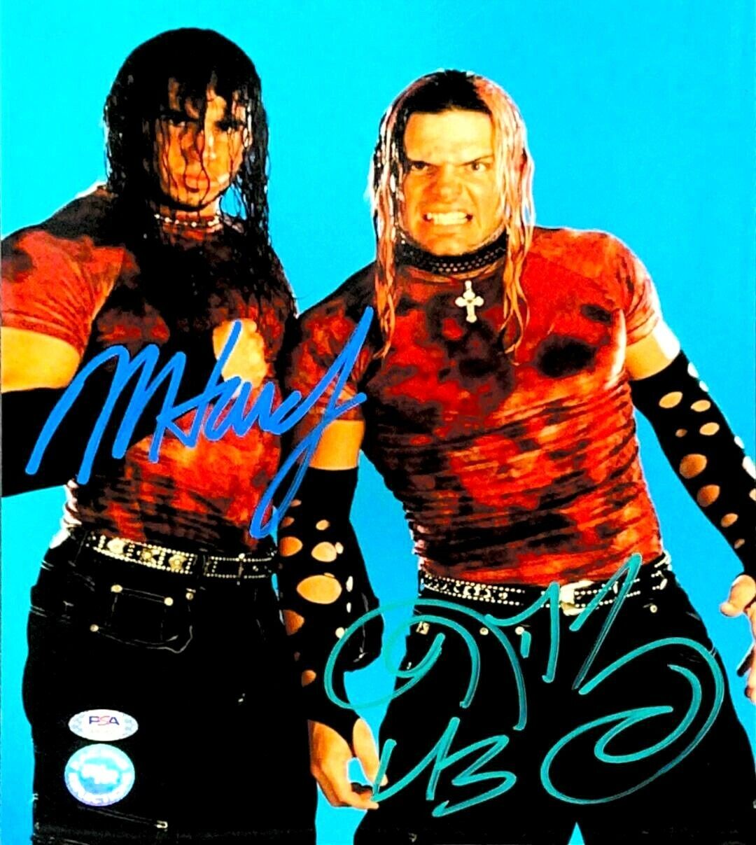 WWE HARDY BOYZ HAND SIGNED AUTOGRAPHED 11X14 WRESTLING Photo Poster painting WITH PSA DNA COA 1