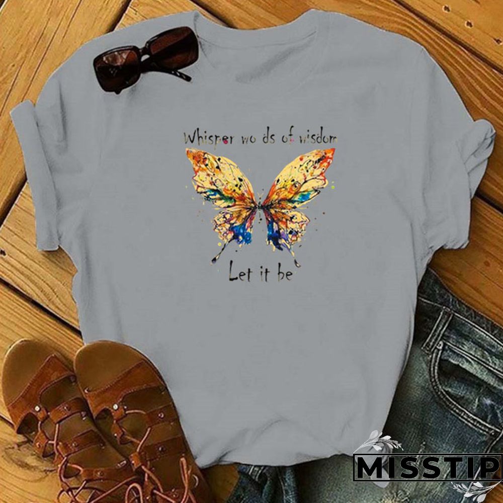 Grey Fashion Casual Print O Neck Tops
