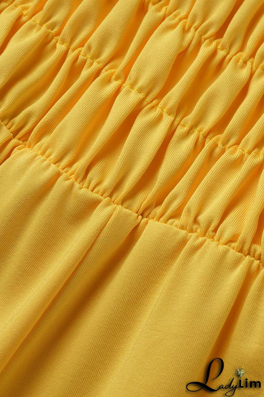 Yellow Street Solid Split Joint Fold Spaghetti Strap Straight Jumpsuits