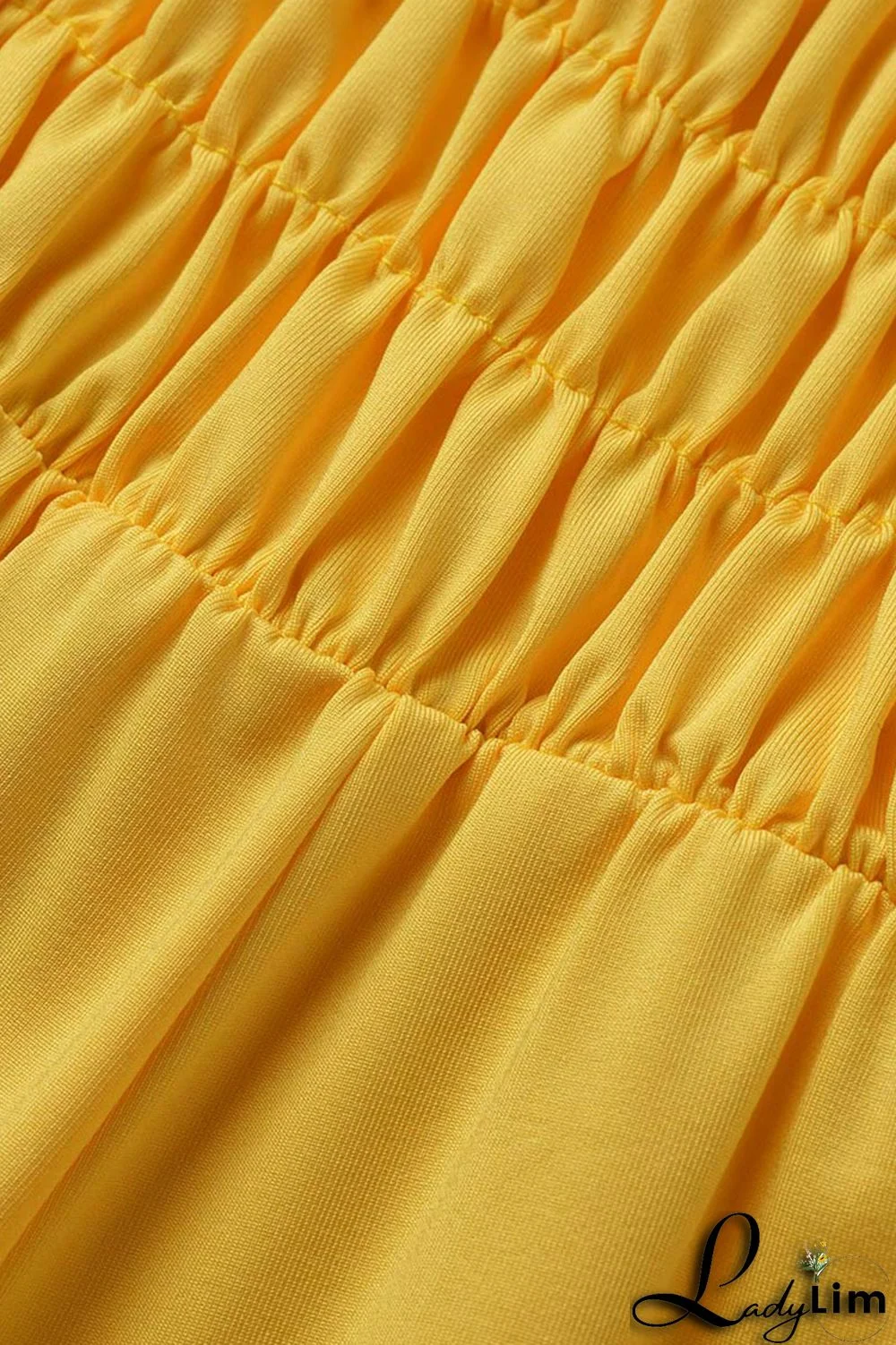 Yellow Street Solid Split Joint Fold Spaghetti Strap Straight Jumpsuits