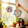 2pcs DIY Diamond Painting Dog Wind Chimes Crystal Window Suncatcher Craft Set Birthday Gifts Home Garden Decor
