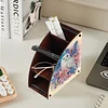 DIY Diamond Painting Kit Triangle Shaped Organizer Box Butterfly Lily Wooden Box