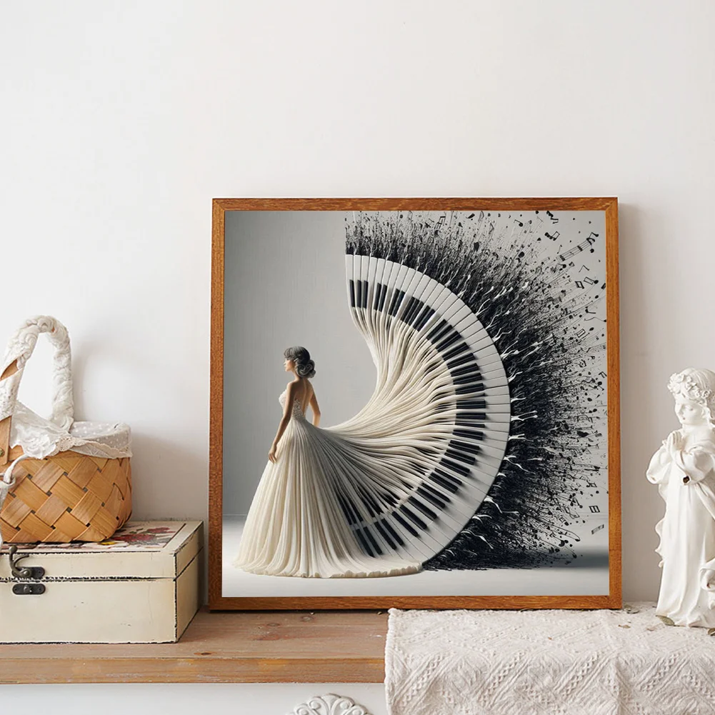Diamond Painting - Full Round Drill - Piano Beauty(Canvas|40*40cm)