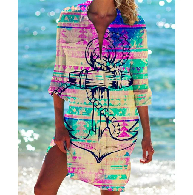 Women's Printed Holiday Beach Shirt
