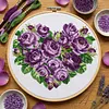 Purple Rose-Partial 9CT Stamped Cross Stitch Bead Embroidery 39*33cm tapestrymarket