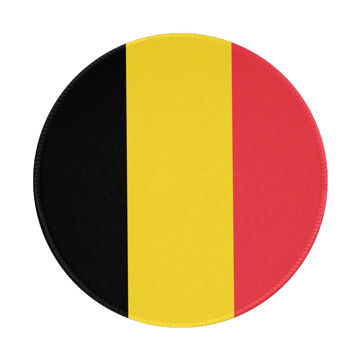 Belgium Flag Round Non-Slip Thick Rubber Modern Gaming Mousepad