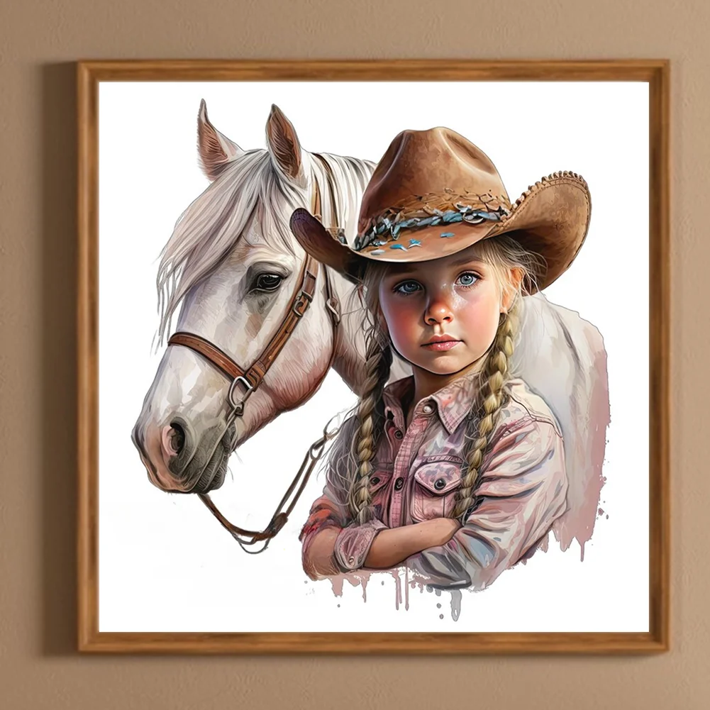 Diamond Painting - Full Round Drill - Western Cowboy Kid(Canvas|30*30cm)