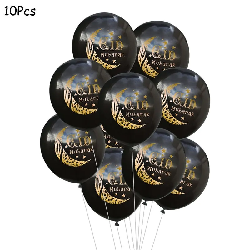 Eid Mubarak Balloons Eid Decoration Sticker Banner Helium Balloon Ramadan Mubarak Muslim Islamic Festival Party DIY Decorations