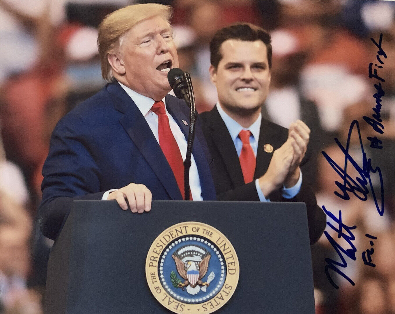 MATT GAETZ HAND SIGNED 8x10 Photo Poster painting TRUMP MAGA REPUBLICAN AUTOGRAPH COA