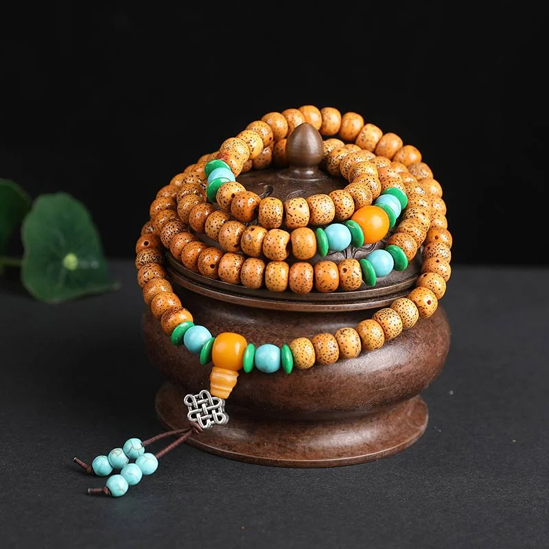 Bodhi Seed 108 Beads Mala Blessing Bracelet Necklace
