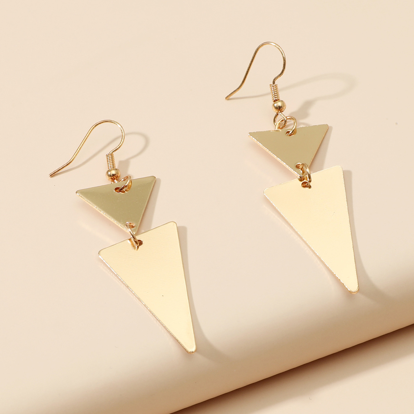 Geometric Triangle Gold-Plated Earrings