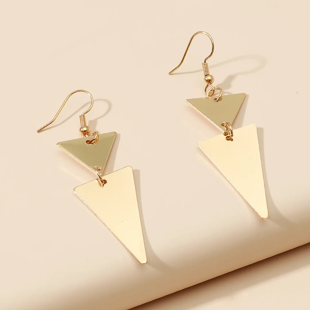 Geometric Triangle Gold-Plated Earrings