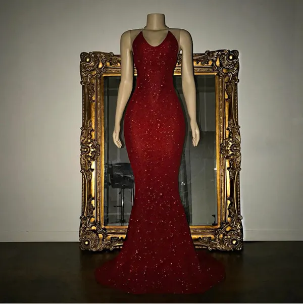 thumbnail image 2 of Mermaid V Neck Long Evening Dress Applique Beading Sweep Train Formal Party Gown 2 of 9