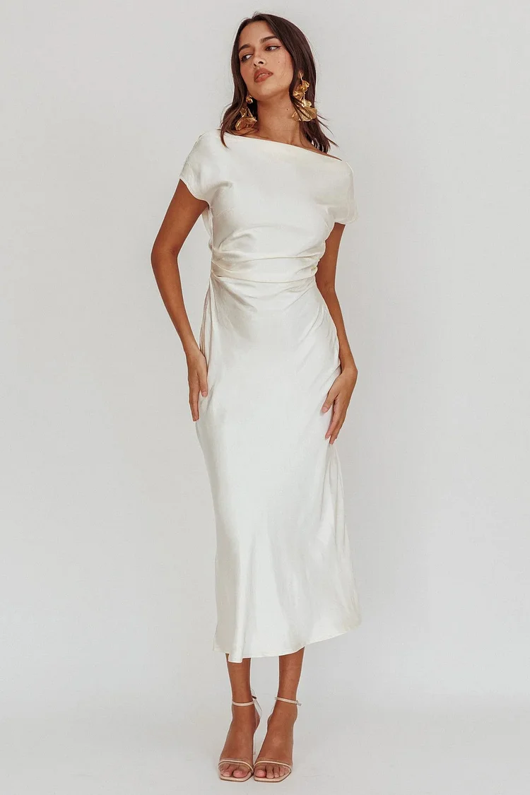 Faithful Nights Satin Midi Dress 