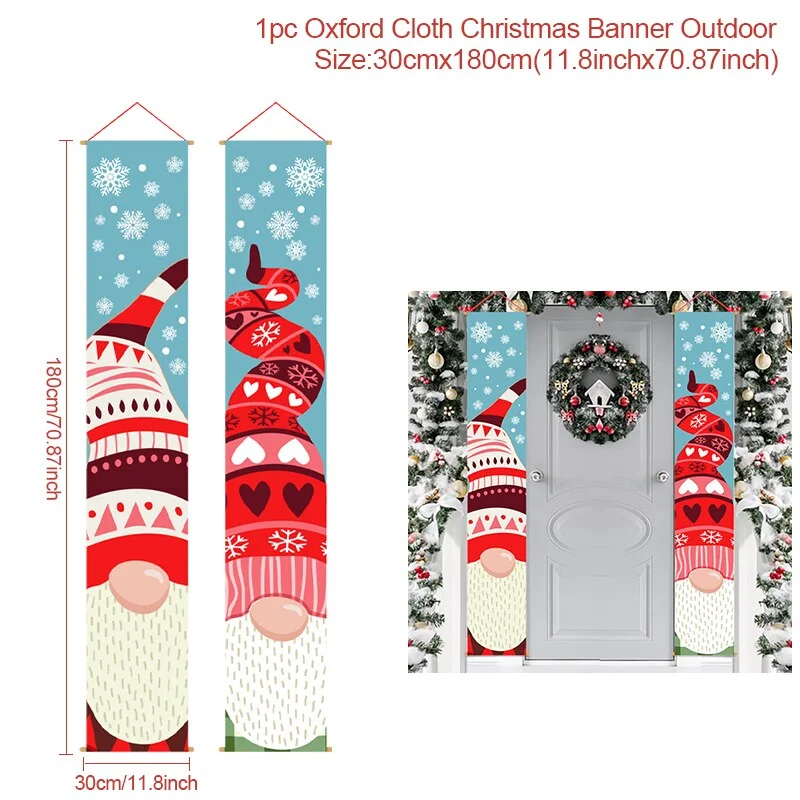 Nutcracker Soldier Christmas Door Banner Ornament Santa Claus Merry Christmas Decorations For Home Navidad Gift New Year 2022