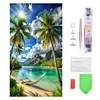 (US Only)5D DIY Full Round Drill Diamond Painting Beach Kit Home Decor Art Craft 40x70cm