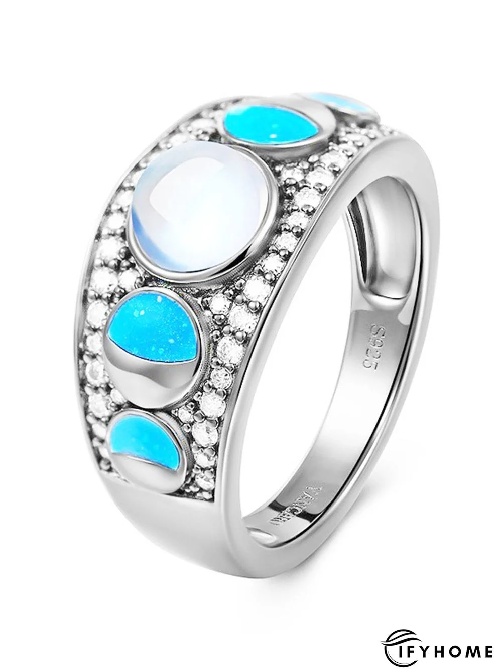 Moonstone Opal Star Gradient Diamond Ring | IFYHOME