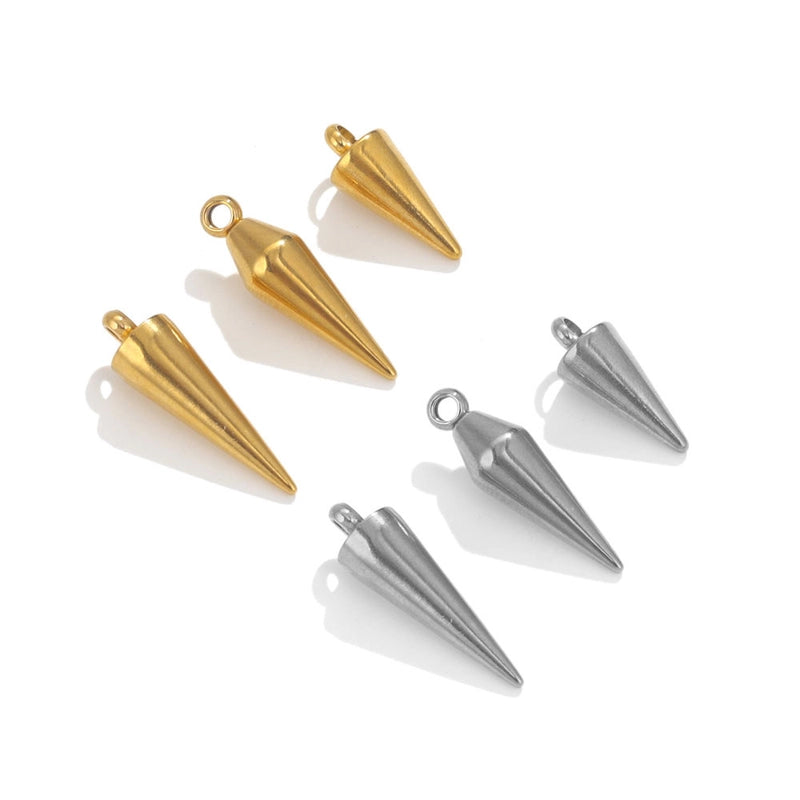 10 PCS/Package 5*12mm 5*17mm 304 Stainless Steel Geometric Solid Color Jewelry Accessories Pendant