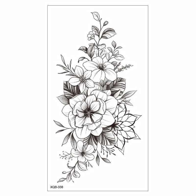 Waterproof Tattoo Sticker Temporary Tattoo Black Rose Tattoo Leg Chest Arm Tattoo Man Woman Tattoo Skin Tattoo Art Tatouage TaTy 712