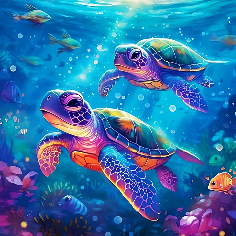Sea Turtle 30*30CM (Canvas) Full Round Drill Diamond Painting gbfke