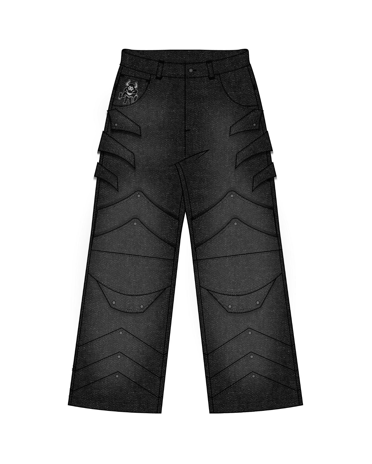 "WINTER ARMOR" Black Cargo Pants