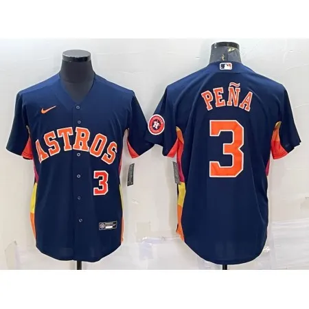 Men's Houston Astros #3 Jeremy Pena Navy With Patch Cool Base Stitched Jersey NB8H