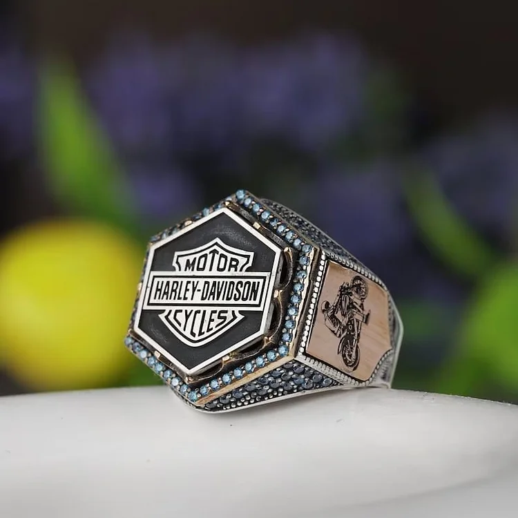 Harley Davidson 925 Sterling Silver Biker Ring