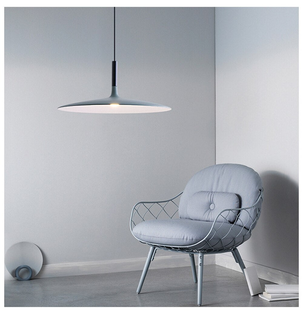 LED Saucer Pendant Lights Hanging Lamp Cement Hanglamp Nordic Retro