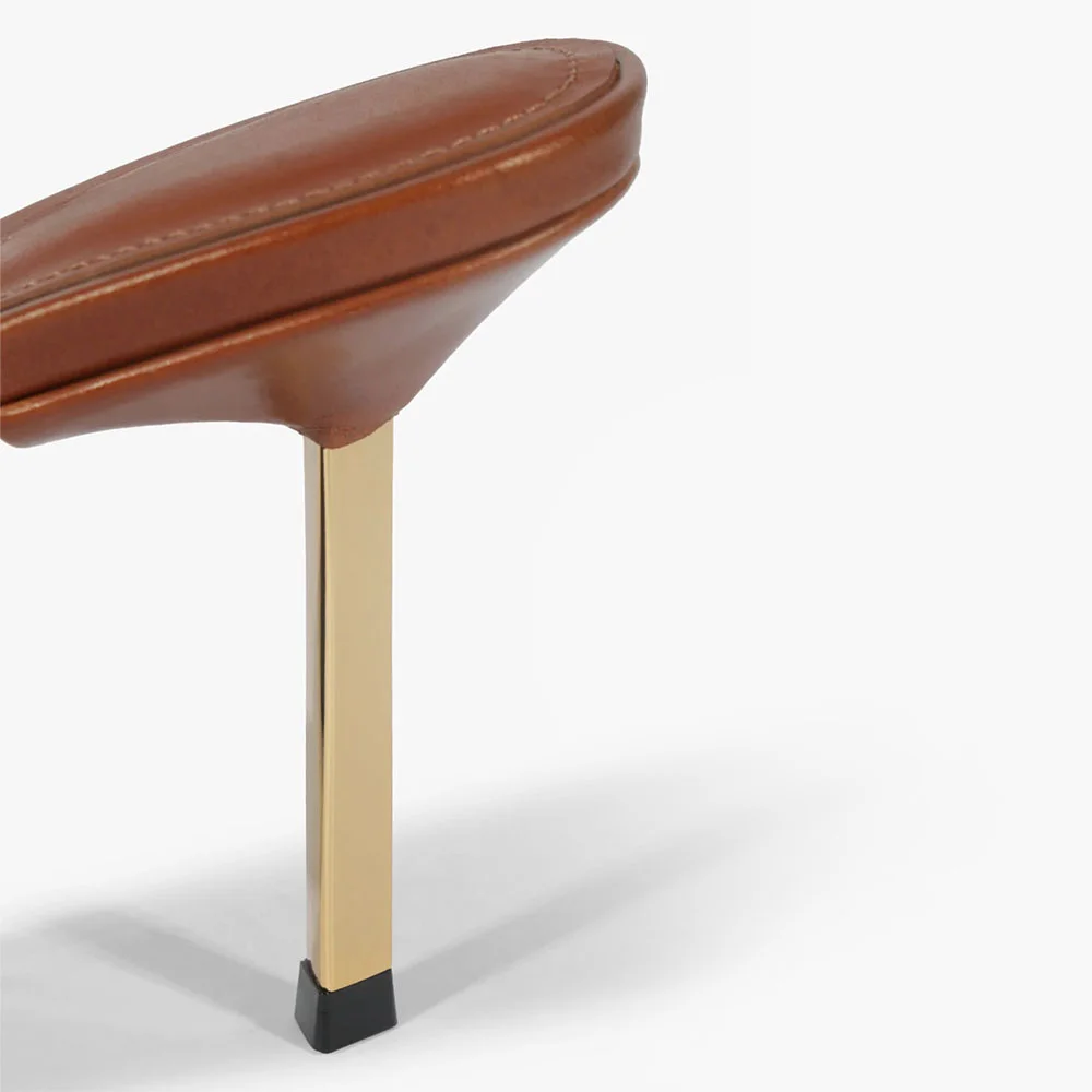 Brown Open Round Toe Slip On Women's Mules Shoes with Stiletto Heel