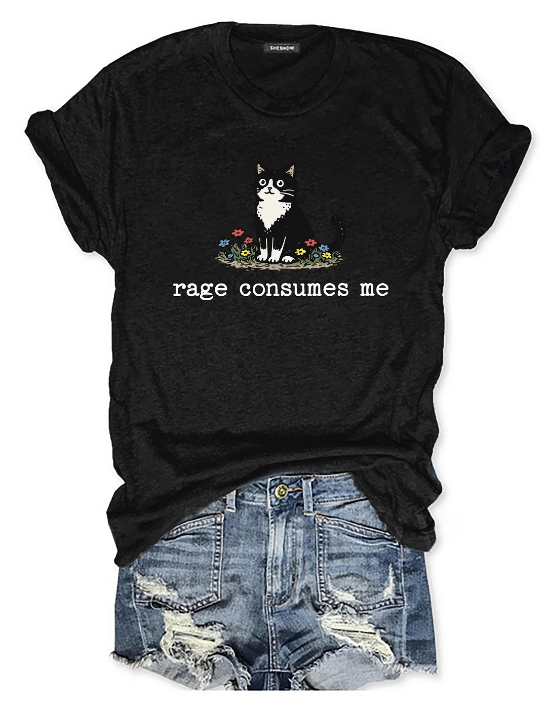 Rage Consumes Me Funny Cat T-shirt