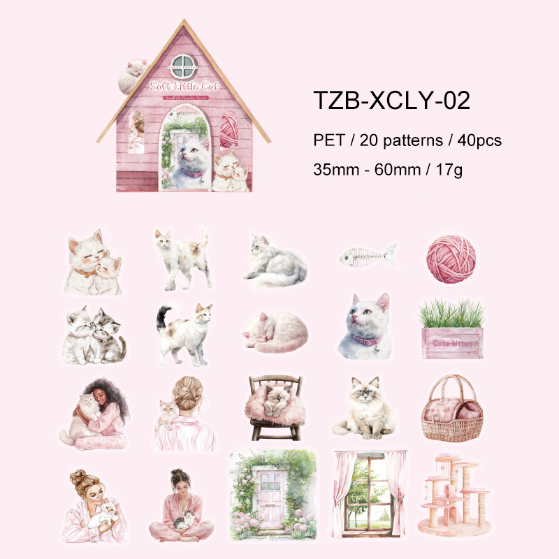 PET Sticker - Little Pet Paradise Series Kawaii Cat and Dog 