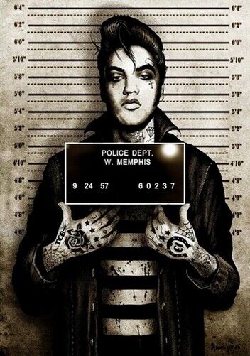 ELVIS PRESLEY POSTER - MUG SHOT - Photo Poster painting POSTER INSERT -  POSTAGE!