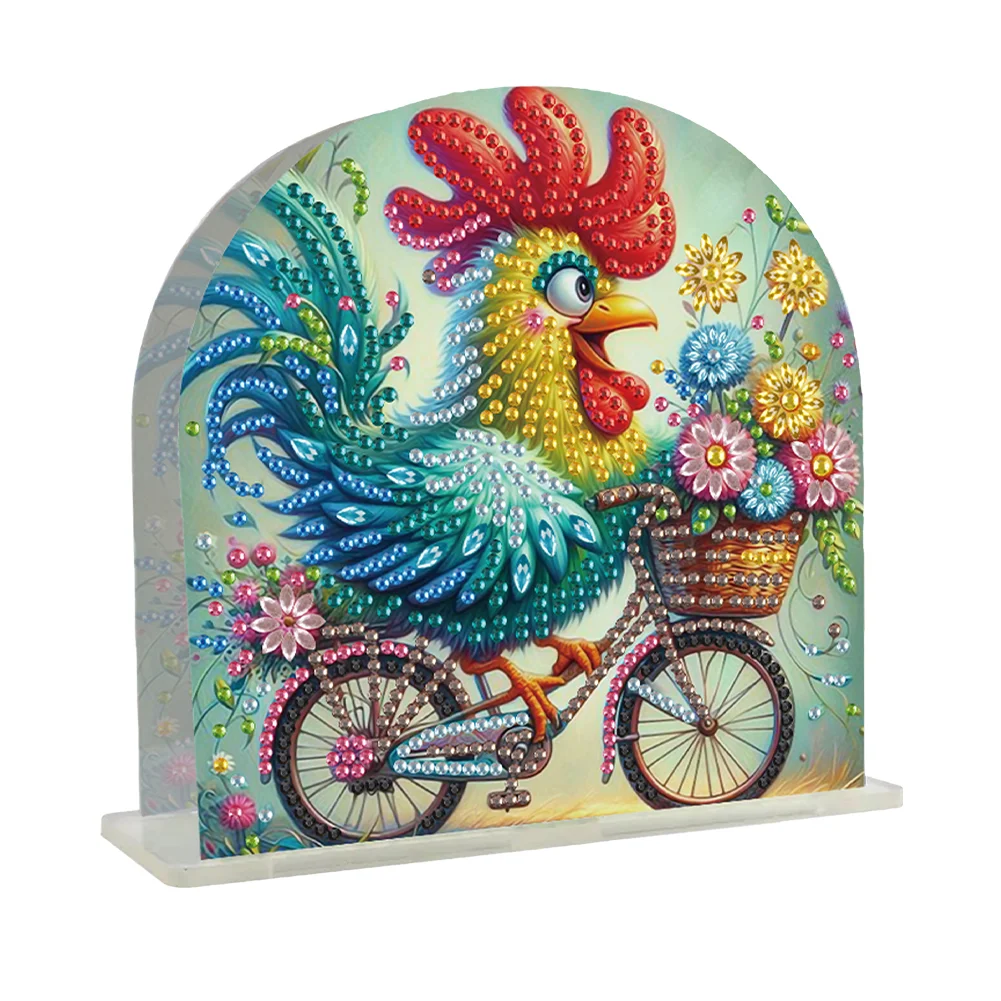 DIY Rooster Acrylic Diamond Painting Napkin Rack Diamond Art Paper Towel Holder