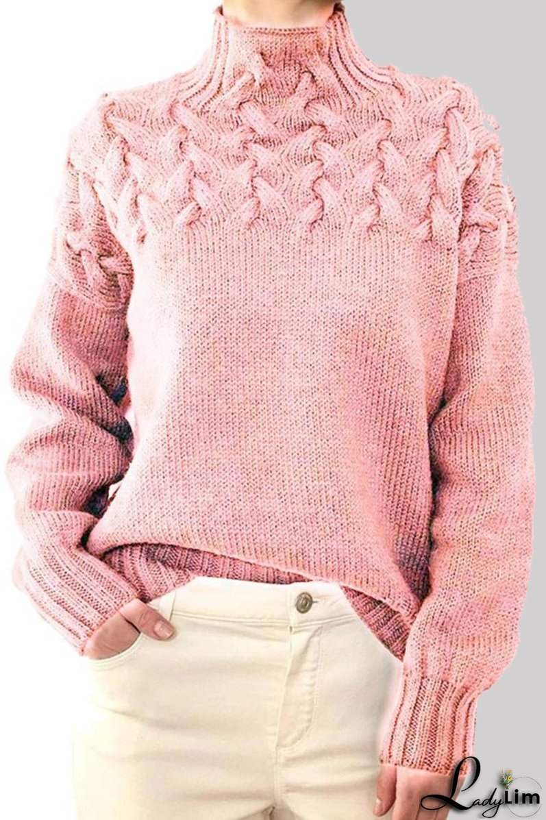 Casual Solid Weave Turtleneck Sweaters(11 Colors)