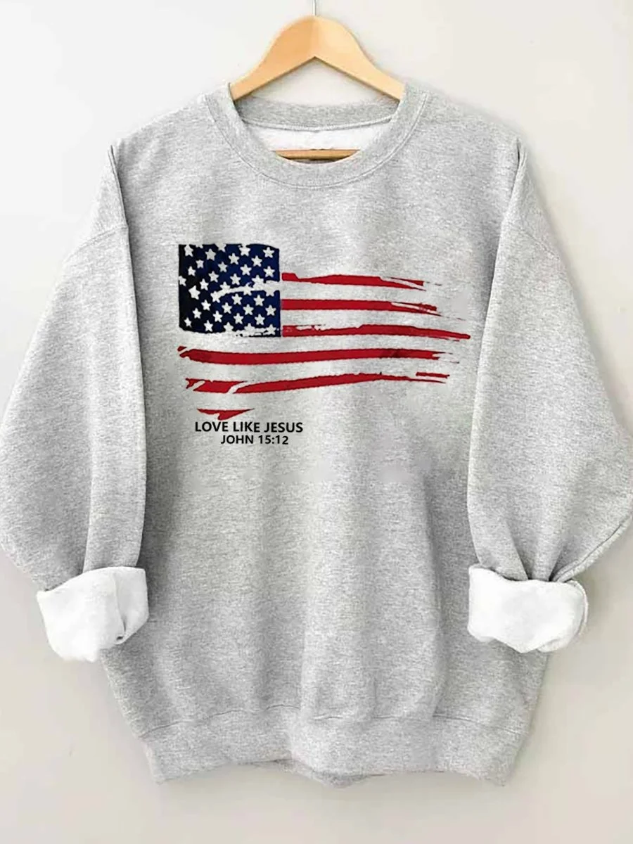 Love Like Jesus US Flag Sweatshirt