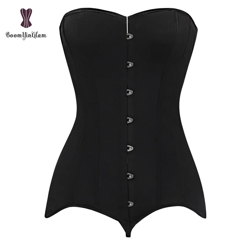 Satin Material Hip Liffer Shapewear 14 Spiral Steel Boned Women's Overbust Bustier Corsets Top Slimming Body Shaper Corset