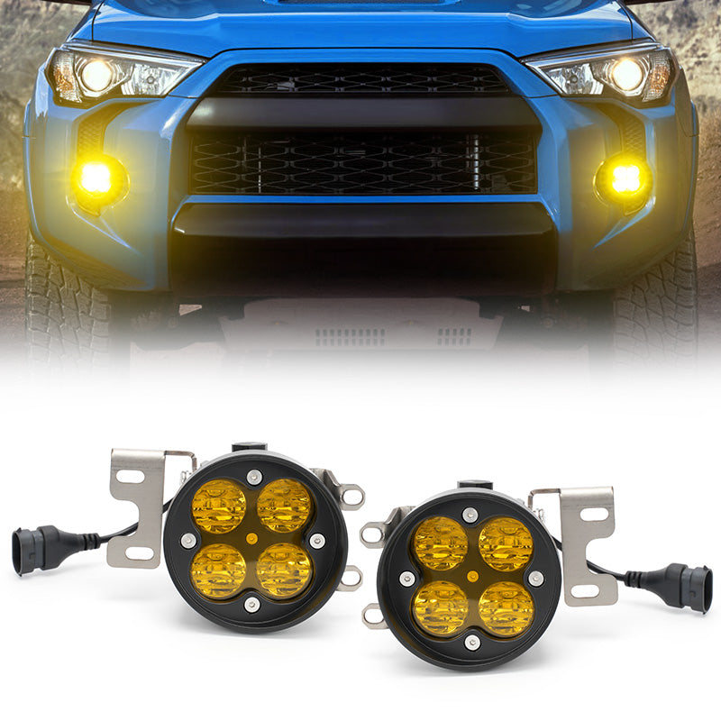 LED Fog Lights with Yellow Lens for 2014-2024 Toyota 4Runner