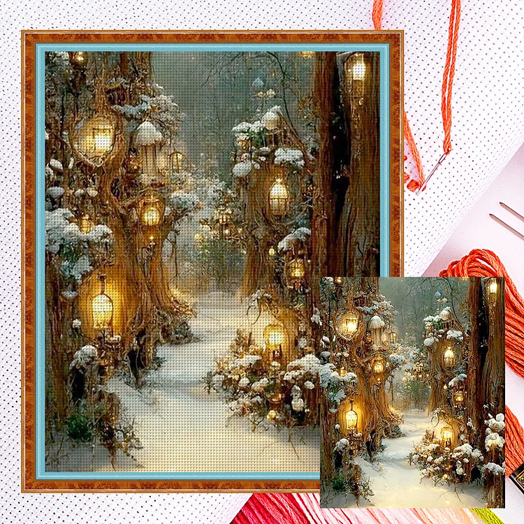 『YiShu』Snowy Forest - 11CT Counted Cross Stitch(40*50cm)